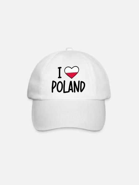 i love poland - Baseballkappe - Weiß/Weiß