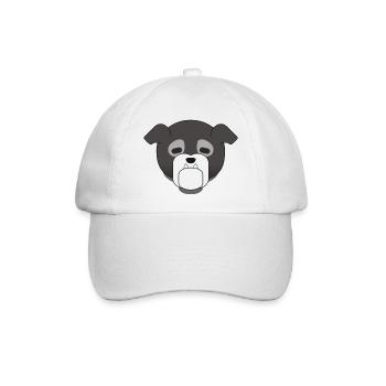 Hund Gezeichnet - Baseballkappe - Weiß/Weiß - Vorne