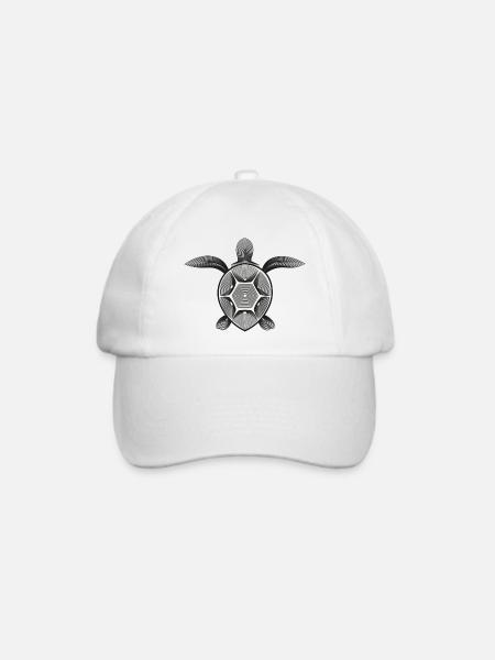 Schildkröte - Baseballkappe - Weiß/Weiß