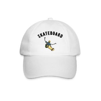 Skateboard - Baseballkappe - Weiß/Weiß - Vorne