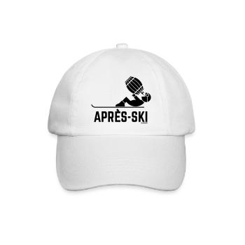 Après-Ski (Apres Ski Biertrinker Bierfass / Black) - Baseballkappe - Weiß/Weiß - Vorne