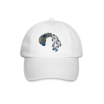 Pfau - Baseballkappe - Weiß/Weiß - Vorne