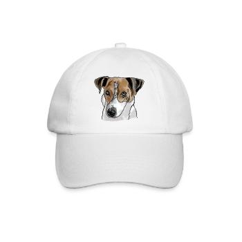 Jack Russel Terrier - Baseballkappe - Weiß/Weiß - Vorne