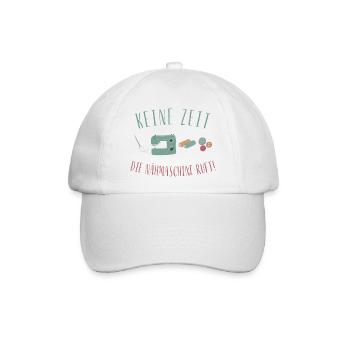Näherin Schneiderin Nähmaschine Geschenk Nähen - Baseballkappe - Weiß/Weiß - Vorne