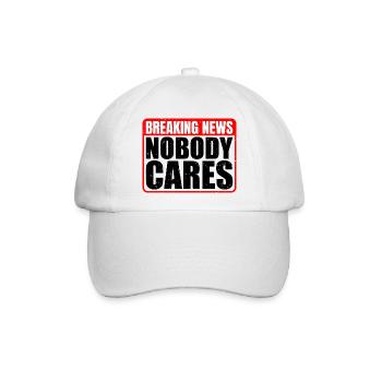 Breaking News, Nobody Cares 13 - Baseballkappe - Weiß/Weiß - Vorne