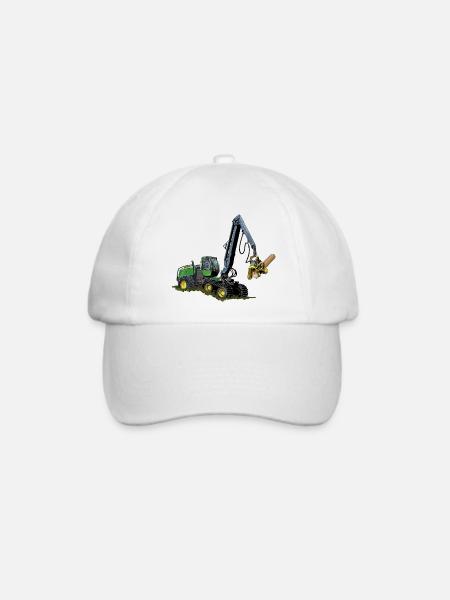 Harvester, Holzerntemaschine - Baseballkappe - Weiß/Weiß