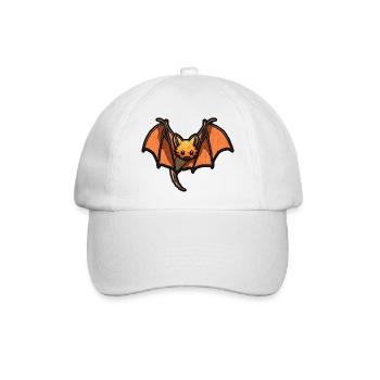 Flughund oder fliegender Fuchs mit Flügeln - Baseballkappe - Weiß/Weiß - Vorne