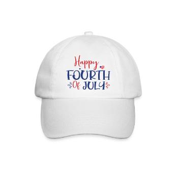 Happy Fourth Of July - Baseballkappe - Weiß/Weiß - Vorne