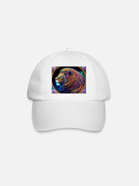 Löwe - Baseballkappe - Weiß/Weiß