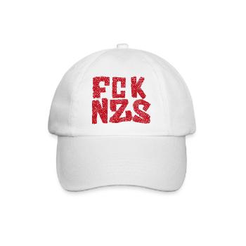 fcknzs red wall - Baseballkappe - Weiß/Weiß - Vorne