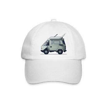 Einfacher Retro-Camper Van - Baseballkappe - Weiß/Weiß - Vorne