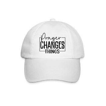 Prayer Changes Things - Baseballkappe - Weiß/Weiß - Vorne