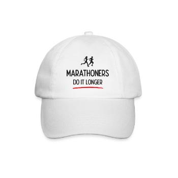 Marathonläufer machen es länger - Baseballkappe - Weiß/Weiß - Vorne