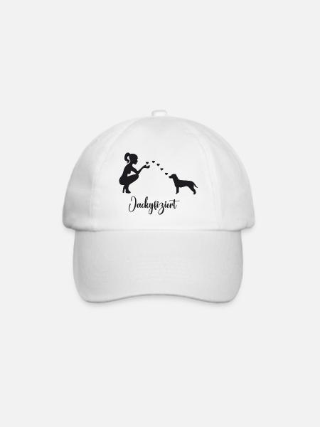Jack Russell Terrier mit Frau - Baseballkappe - Weiß/Weiß
