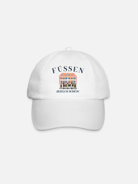 Füssen, Allgäu, Bayern, zeitlos schön, Altstadt - Baseballkappe - Weiß/Weiß