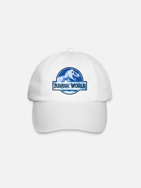 Jurassic World Logo Mit T-Rex Blau - Baseballkappe - Weiß/Weiß