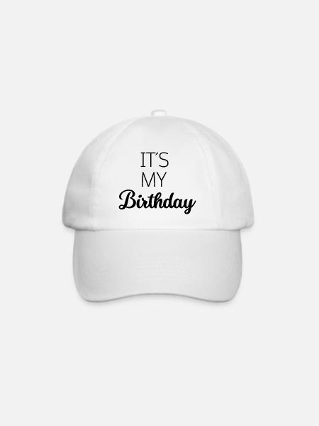 its my birthday Geburtstags Desgin - Baseballkappe - Weiß/Weiß
