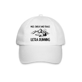 Ultra Running - Schlamm, Schweiß und Trails - Baseballkappe - Weiß/Weiß - Vorne
