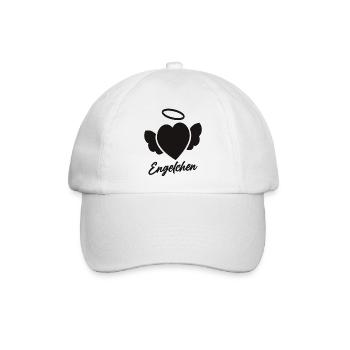 Engelchen mit Herz und Heiligenschein - Baseballkappe - Weiß/Weiß - Vorne