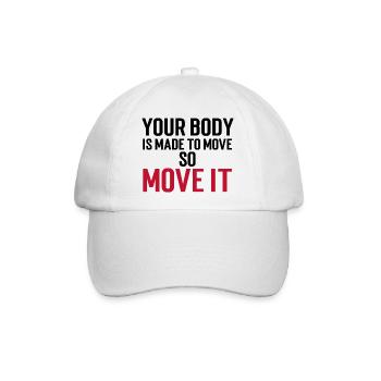 Your Body Is Made To Move - So Move It Schwarz/Rot - Baseballkappe - Weiß/Weiß - Vorne