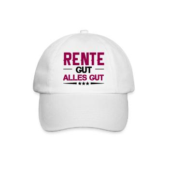 rente gut alles gut - Baseballkappe - Weiß/Weiß - Vorne