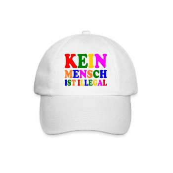 Kein mensch ist illegal - Baseballkappe - Weiß/Weiß - Vorne