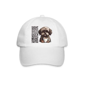 Ich denke an meine Bolonka Zwetna Hund Bolonka - Baseballkappe - Weiß/Weiß - Vorne