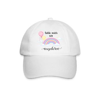 Ich fühle mich wie neugeboren Mädchen - Baseballkappe - Weiß/Weiß - Vorne