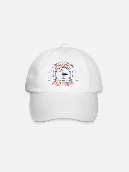 Plattdeutsch weil Hochdeutsch kann jeder Dösbaddel - Baseballkappe - Weiß/Weiß