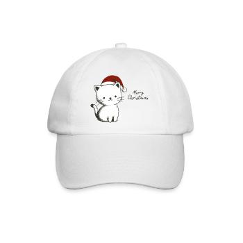 Weihnachtskätzchen - Festliche Reinheit - Baseballkappe - Weiß/Weiß - Vorne