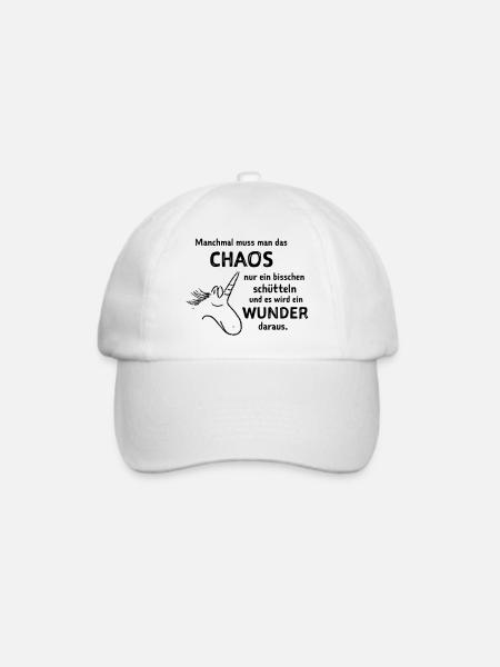 lustiger Spruch witzige Sprüche Chaos schütteln - Baseballkappe - Weiß/Weiß