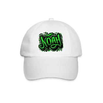 Noah Name Graffiti grün - Baseballkappe - Weiß/Weiß - Vorne