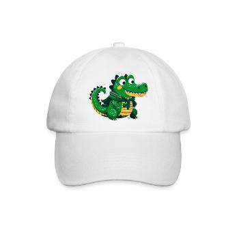 Süßer Alligator mit Umhang - Baseballkappe - Weiß/Weiß - Vorne