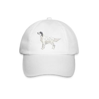 English Setter Lustige Hunde - Baseballkappe - Weiß/Weiß - Vorne