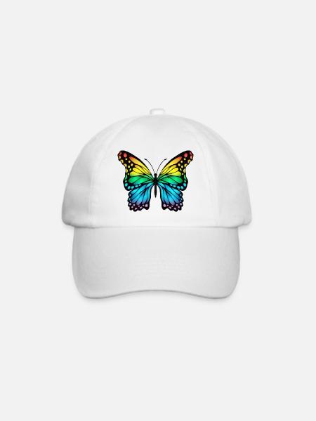 Schmetterling - Baseballkappe - Weiß/Weiß