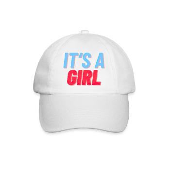It's a Girl - Es ist ein Mädchen Geburt Reveal - Baseballkappe - Weiß/Weiß - Vorne