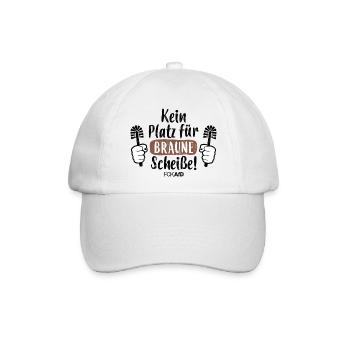 AFD STICKER, KEIN PLATZ FÜR BRAUNE SCHEISSE - Baseballkappe - Weiß/Weiß - Vorne