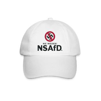 NIE WIEDER DIKTAUR, FCK AFD - Baseballkappe - Weiß/Weiß - Vorne