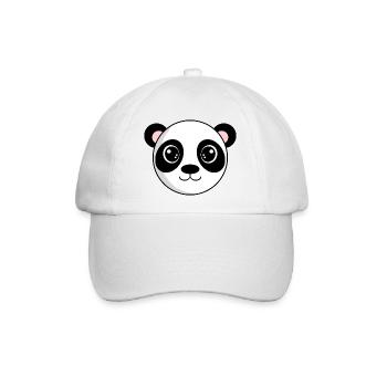 Panda Kopf - Baseballkappe - Weiß/Weiß - Vorne