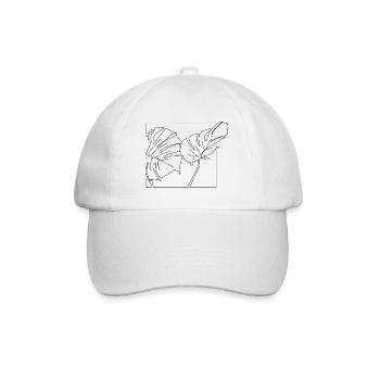 Monstera-Blätter - Baseballkappe - Weiß/Weiß - Vorne