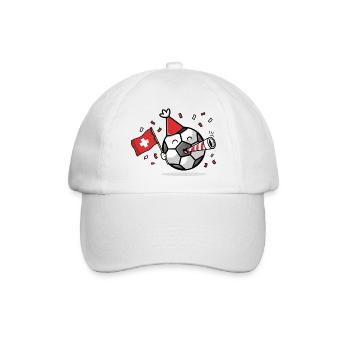 Fußballfan Schweiz - Baseballkappe - Weiß/Weiß - Vorne