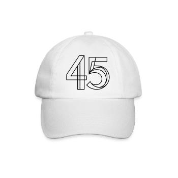 45 - Baseballkappe - Weiß/Weiß - Vorne