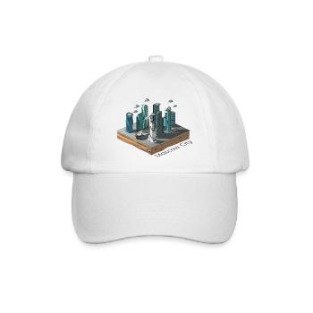 Geometrisches Low-Poly - Baseballkappe - Weiß/Weiß - Vorne