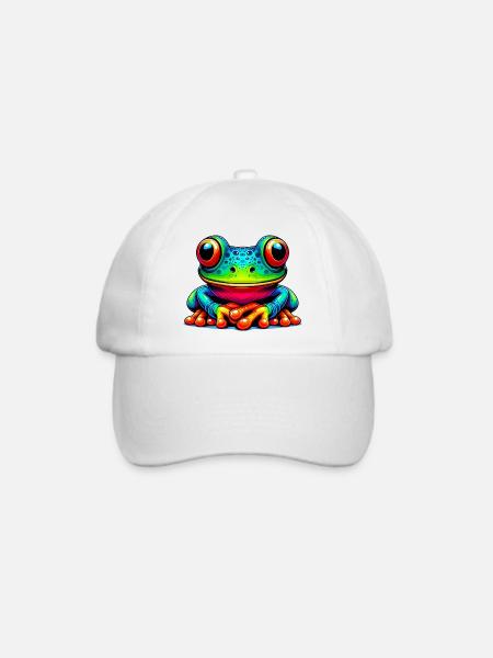 Frosch - Baseballkappe - Weiß/Weiß