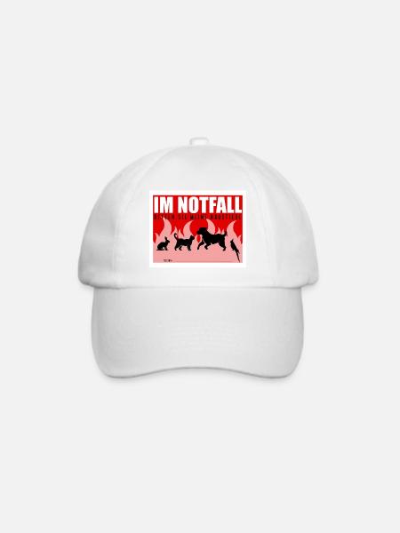 Rette meine Haustiere Notfall Hinweis Tierhalter - Baseballkappe - Weiß/Weiß