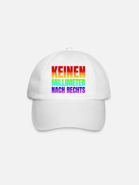 Keinen Millimeter nach Rechts - Baseballkappe - Weiß/Weiß