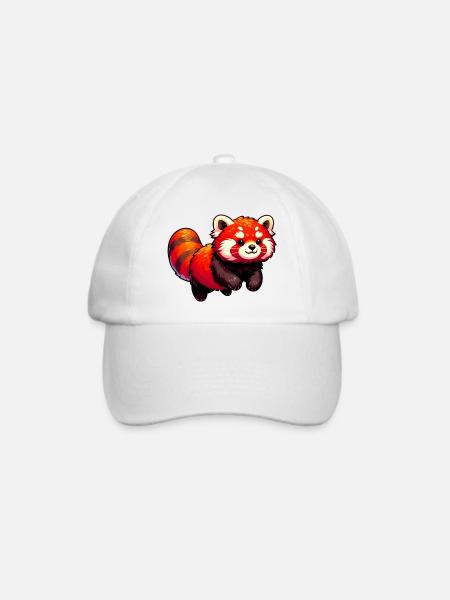 Kleiner Panda - Baseballkappe - Weiß/Weiß