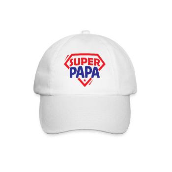 Super Papa - Baseballkappe - Weiß/Weiß - Vorne