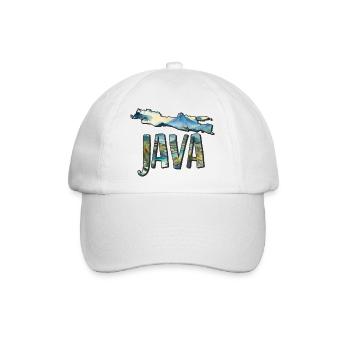 Aquarell Landkarte Java - Baseballkappe - Weiß/Weiß - Vorne
