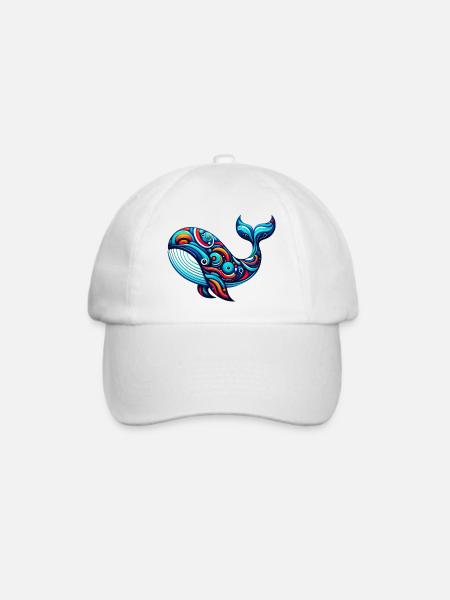 Wal - Baseballkappe - Weiß/Weiß